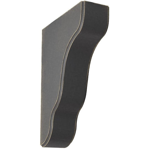 Ekena Millwork 1 3/4"W x 5 1/4"D x 7 1/2"H Plymouth Wood Vintage Decor Bracket, Black BKTWD02X05X08PLBL - main